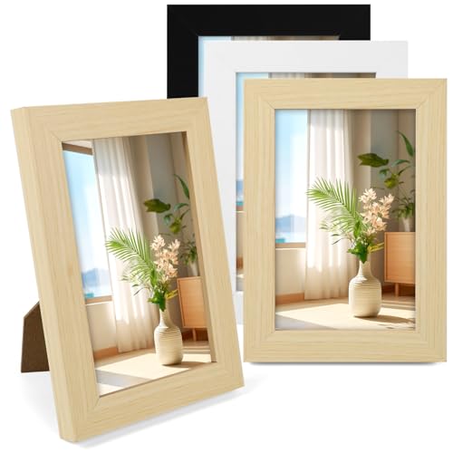 DERAYEE Bilderrahmen 10x15cm 3er Set,Holz Fotorahmen Holzrahmen,Fotorahmen mit Acrylglas,Schwarz,Weiß,Natur Rahmen für Tischmontage,Bilder, Poster,Fotos DERAYEE Bilderrahmen 10x15cm 3er Set,Holz Fotorahmen Holzrahmen,Fotorahmen mit Acrylglas,Schwarz,Weiß,Natur Rahmen für Tischmontage,Bilder, Poster,Fotos von DERAYEE