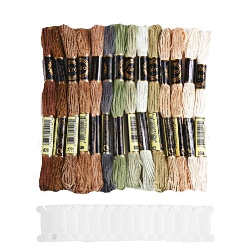 DERAYEE Rosa14 Farben je 8 Meter Stickgarn Set,Kreuzstichfäden für Sticken,Basteln, Kreuzstich,Häkeln von DERAYEE