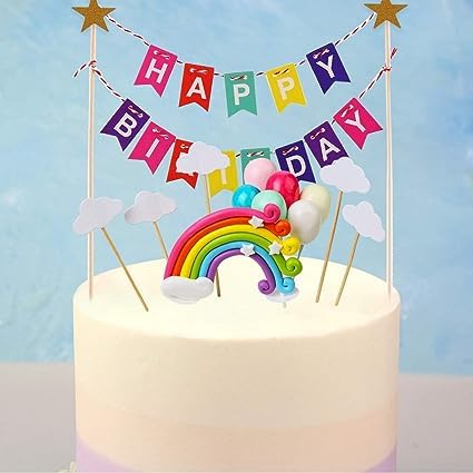 DERAYEE Tortendekoration Regenbogen, eine Gruppe von Dekoration für Baby Kinder Party Supplies Dekoration von Kuchen Geburtstag Hochzeit von DERAYEE