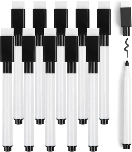 DERAYEE Whiteboard-Marker, radierbar, 10 Stück, schwarz, abwischbar, Filzstift, abwischbar, für Schule und Büro DERAYEE Whiteboard-Marker, radierbar, 10 Stück, schwarz, abwischbar, Filzstift, abwischbar, für Schule und Büro von DERAYEE