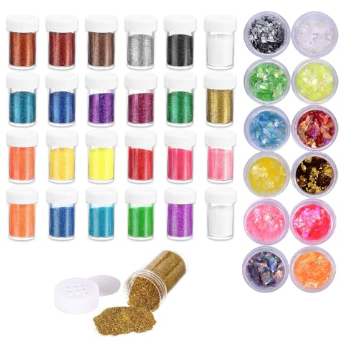 DERJDISF Glitzer – Vielseitiges 36 Farben Glitter Set, Grobes und Feines Glitzer zum Glitzer Basteln, Perfekt für Schleim, Harzformen, Haare, Make-up & Nagelkunst DERJDISF Glitzer – Vielseitiges 36 Farben Glitter Set, Grobes und Feines Glitzer zum Glitzer Basteln, Perfekt für Schleim, Harzformen, Haare, Make-up & Nagelkunst von DERJDISF