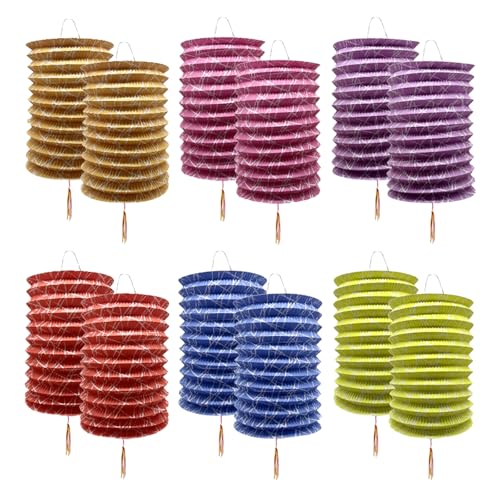 Papierlaternen Lampions, Papierlampion - Packung mit 12 chinesischen hängenden Papierlaternen, 6,3 Zoll groß, essentiell für asiatische Geburtstage, Hochzeiten, Neujahrsdekoration und Feierlichkeiten Papierlaternen Lampions, Papierlampion - Packung mit 12 chinesischen hängenden Papierlaternen, 6,3 Zoll groß, essentiell für asiatische Geburtstage, Hochzeiten, Neujahrsdekoration und Feierlichkeiten von DERJDISF