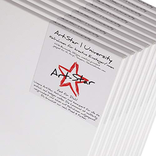 DESIGN DELIGHTS 10x UNIVERSITY KEILRAHMEN 40x60 cm | Leinwände auf Keilrahmen | Holzrahmen mit vorgrundiertem Leinwandtuch zum Malen von DESIGN DELIGHTS