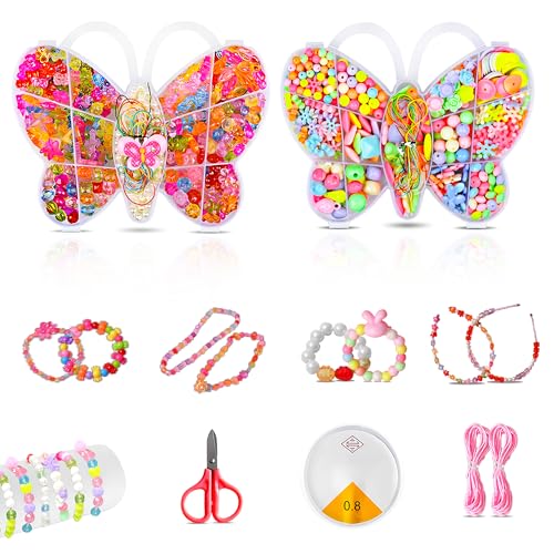 DESIGN & WELT Perlen für Armbänder – 912 bunte Glas- & Kunststoffperlen (6mm) – 2 Boxen mit Herz, Schmetterling & Quadrat – DIY Schmuckset für Kinder & Erwachsene – Armbänder, Halsketten & Geschenke DESIGN & WELT Perlen für Armbänder – 912 bunte Glas- & Kunststoffperlen (6mm) – 2 Boxen mit Herz, Schmetterling & Quadrat – DIY Schmuckset für Kinder & Erwachsene – Armbänder, Halsketten & Geschenke von DESIGN & WELT