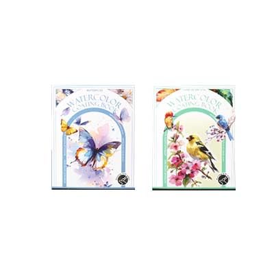 Aquarellpapier für Anfänger mit vorgedruckten Designs, sofortiges Aquarell-Set für Erwachsene und Jugendliche, hochwertiges strukturiertes Papier und lebendige Farben (Vögel und Schmetterling) von DESINIK