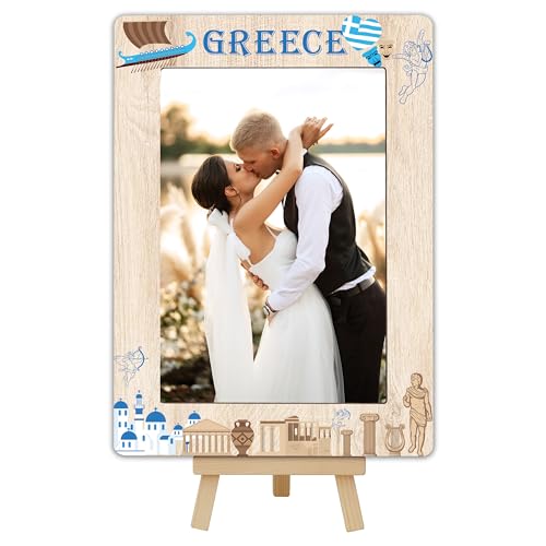 DETIHO D05 Reise-Bilderrahmen, Griechenland-Motiv, Holzrahmen mit Staffelei, Ständer, für Heimdekoration, Tisch-Display, Urlaub, Flitterwochen, Geschenke für Freunde, Paare, 10 x 15 cm DETIHO D05 Reise-Bilderrahmen, Griechenland-Motiv, Holzrahmen mit Staffelei, Ständer, für Heimdekoration, Tisch-Display, Urlaub, Flitterwochen, Geschenke für Freunde, Paare, 10 x 15 cm von DETIHO