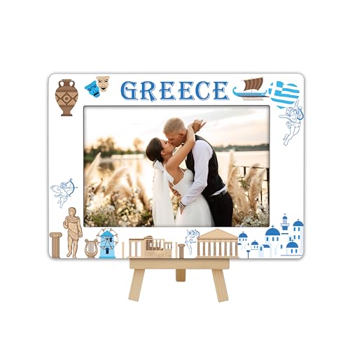 DETIHO Griechenland-Reise-Bilderrahmen, 10 x 15 cm, Holzrahmen mit Staffelei-Ständer für Heimdekoration, Tisch-Display, Urlaub, Flitterwochen, Geschenke für Freunde, Paare, B01 DETIHO Griechenland-Reise-Bilderrahmen, 10 x 15 cm, Holzrahmen mit Staffelei-Ständer für Heimdekoration, Tisch-Display, Urlaub, Flitterwochen, Geschenke für Freunde, Paare, B01 von DETIHO