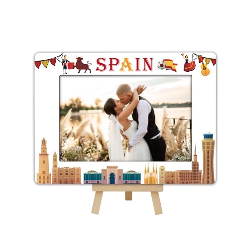 DETIHO Spanien-Reise-Bilderrahmen, Spanien-Thema, Holzrahmen mit Staffelei-Ständer für Heimdekoration, Tisch-Display, Urlaub, Flitterwochen, Geschenke für Freunde, Paare, 10 x 15 cm, B09 DETIHO Spanien-Reise-Bilderrahmen, Spanien-Thema, Holzrahmen mit Staffelei-Ständer für Heimdekoration, Tisch-Display, Urlaub, Flitterwochen, Geschenke für Freunde, Paare, 10 x 15 cm, B09 von DETIHO