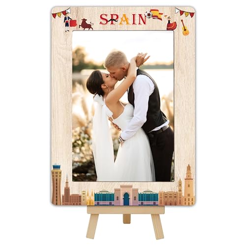 Spanien-Reise-Bilderrahmen, Spanien-Thema, Holzrahmen mit Staffelei-Ständer für Heimdekoration, Tisch-Display, Urlaub, Flitterwochen, Geschenke für Freunde, Paare – D03 Spanien-Reise-Bilderrahmen, Spanien-Thema, Holzrahmen mit Staffelei-Ständer für Heimdekoration, Tisch-Display, Urlaub, Flitterwochen, Geschenke für Freunde, Paare – D03 von DETIHO