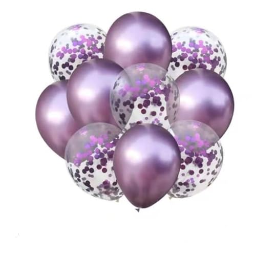 12 Zoll dicke transparente Glitzerballons – mehrfarbiges rundes Partyzubehör mit Papierkonfetti(Style 11) von DETPWVWB