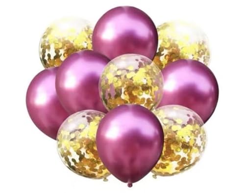 12 Zoll dicke transparente Glitzerballons – mehrfarbiges rundes Partyzubehör mit Papierkonfetti(Style 12) von DETPWVWB