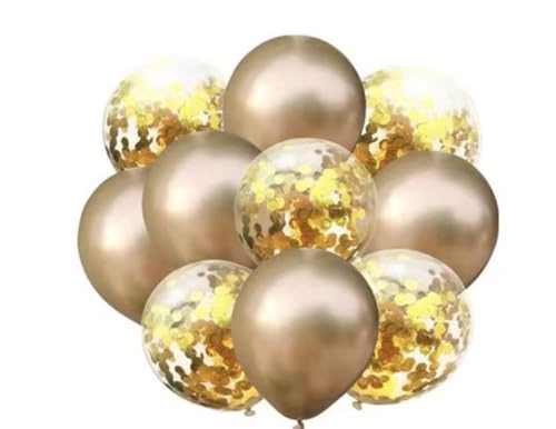 12 Zoll dicke transparente Glitzerballons – mehrfarbiges rundes Partyzubehör mit Papierkonfetti(Style 2) von DETPWVWB