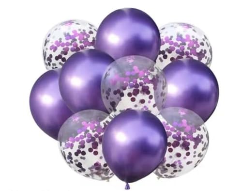 12 Zoll dicke transparente Glitzerballons – mehrfarbiges rundes Partyzubehör mit Papierkonfetti(Style 4) von DETPWVWB