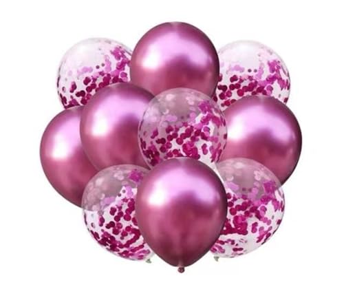 12 Zoll dicke transparente Glitzerballons – mehrfarbiges rundes Partyzubehör mit Papierkonfetti(Style 5) von DETPWVWB