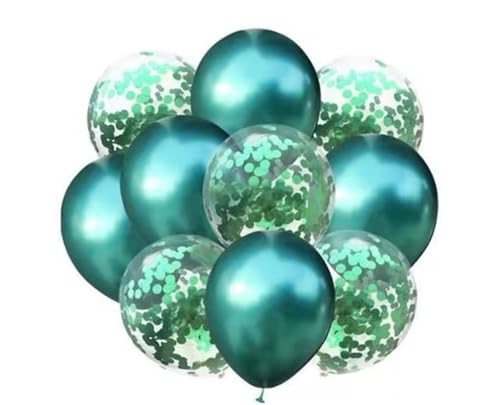12 Zoll dicke transparente Glitzerballons – mehrfarbiges rundes Partyzubehör mit Papierkonfetti(Style 6) von DETPWVWB