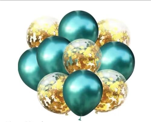 12 Zoll dicke transparente Glitzerballons – mehrfarbiges rundes Partyzubehör mit Papierkonfetti(Style 8) von DETPWVWB