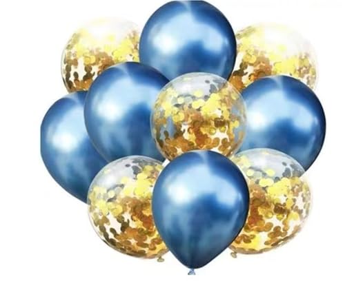 12 Zoll dicke transparente Glitzerballons – mehrfarbiges rundes Partyzubehör mit Papierkonfetti(Style 9) von DETPWVWB