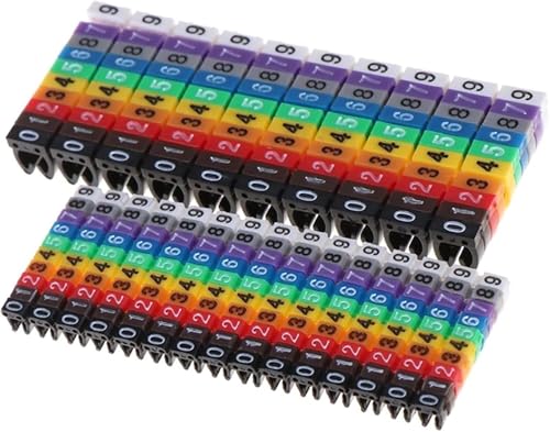 150 Pack Multicolor C Type Cable Wire Markers for 2-7mm Wires - Numbering System for Easy Identification(2.5mm) von DETPWVWB