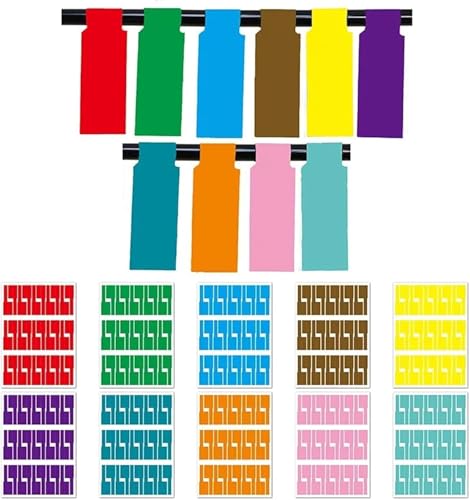 Mehrfarbige, wasserfeste, selbstklebende, bedruckbare Kabelmarkierungen – Packung mit 5 A4-Bögen zur einfachen Identifizierung Mehrfarbige, wasserfeste, selbstklebende, bedruckbare Kabelmarkierungen – Packung mit 5 A4-Bögen zur einfachen Identifizierung von DETPWVWB