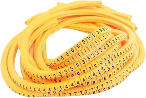 Mehrfarbige Kabelmarkierungen EC-0 0-9 for 1-1,5 mm² Kabel – 10er-Pack(Ec 0 1000pcs Yellow) von DETPWVWB