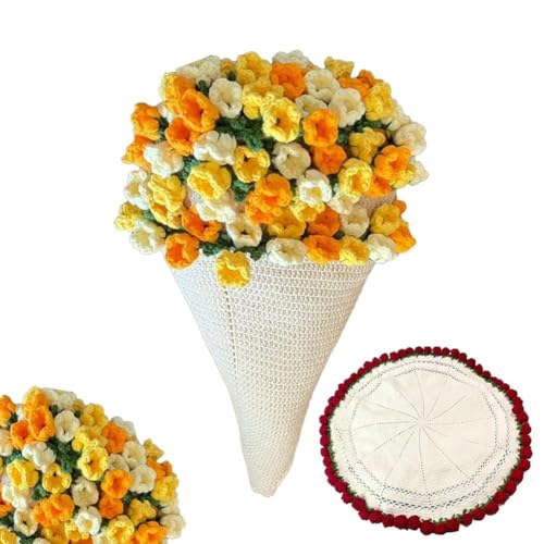 DEVOKE Blumenstrauß-Decke Gelbe Blume Bouquet Kuscheldecke Runden 80 cm, Gehäkelte Blumen Decke für Muttertag Geburtstag, Flower Blanket für Sofa Home Decor Fertig Häkelblumen Künstliche DEVOKE Blumenstrauß-Decke Gelbe Blume Bouquet Kuscheldecke Runden 80 cm, Gehäkelte Blumen Decke für Muttertag Geburtstag, Flower Blanket für Sofa Home Decor Fertig Häkelblumen Künstliche von DEVOKE