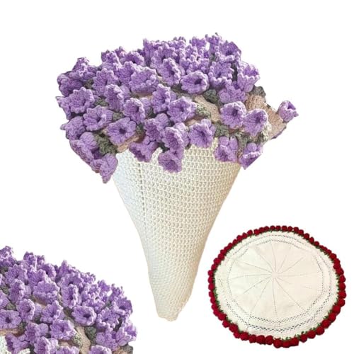 DEVOKE Blumenstrauß-Decke Lila Blumen Bouquet Kuscheldecke Runden 110 cm, Gehäkelte Blumen Decke für Muttertag Geburtstag, Flower Blanket für Sofa Home Decor Fertig Häkelblumen Künstliche DEVOKE Blumenstrauß-Decke Lila Blumen Bouquet Kuscheldecke Runden 110 cm, Gehäkelte Blumen Decke für Muttertag Geburtstag, Flower Blanket für Sofa Home Decor Fertig Häkelblumen Künstliche von DEVOKE