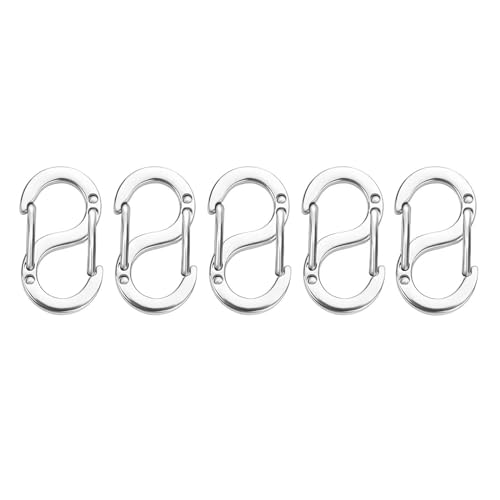 DEVPSISR 5 Stück Doppelöffnung, kürzer Verschluss für Halskette und S-Biner-Karabinerverschluss, Edelstahl, Armbandverbinder, Silber, 12 mm DEVPSISR 5 Stück Doppelöffnung, kürzer Verschluss für Halskette und S-Biner-Karabinerverschluss, Edelstahl, Armbandverbinder, Silber, 12 mm von DEVPSISR
