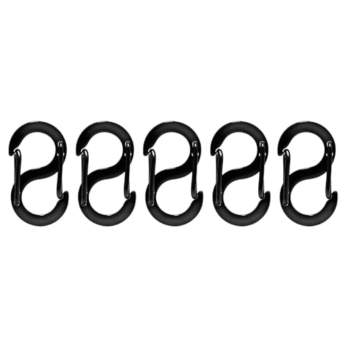 DEVPSISR 5 Stück Doppelöffnung, kürzer Verschluss für Halskette und S-Biner-Karabinerverschluss, Edelstahl, Armbandverbinder, schwarz, 16 mm DEVPSISR 5 Stück Doppelöffnung, kürzer Verschluss für Halskette und S-Biner-Karabinerverschluss, Edelstahl, Armbandverbinder, schwarz, 16 mm von DEVPSISR