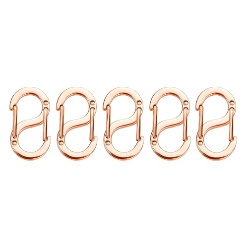 DEVPSISR 5 Stück Doppelöffnung, kürzer Verschluss für Halskette und S-Biner-Karabinerverschluss, Edelstahl-Armbandverbinder, Roségold, 22 mm DEVPSISR 5 Stück Doppelöffnung, kürzer Verschluss für Halskette und S-Biner-Karabinerverschluss, Edelstahl-Armbandverbinder, Roségold, 22 mm von DEVPSISR
