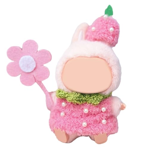 DEVPSISR Puppenkleidungs-Set, 17 cm, rosa Perlen-Overall + rosa Haaranhänger + Blume, modische süße Kleidung für Puppenzubehör, Outfit (keine Puppe im Lieferumfang enthalten) (LBB Clothes 8) von DEVPSISR