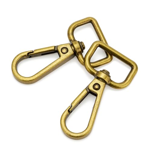 Karabinerhaken mit D-Ring, drehbar, Karabinerhaken, Trigger-Clips für Bastelarbeiten, Schlüsselanhänger, Geldbörse, Handtasche, 1,9 cm, Bronze, 9 Stück von DEVPSISR