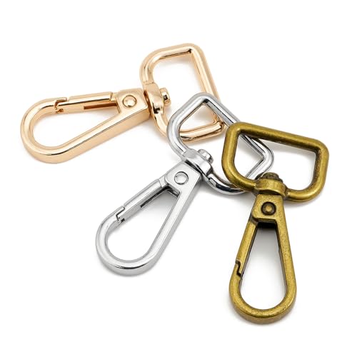 Karabinerhaken mit D-Ring, drehbar, Karabinerhaken, Trigger-Clips für Bastelarbeiten, Schlüsselanhänger, Geldbörse, Handtasche, 1,9 cm, gemischt, 9 Stück von DEVPSISR