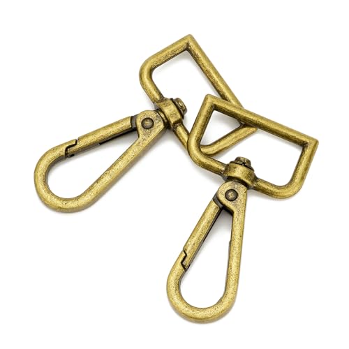 Karabinerhaken mit D-Ring, drehbar, Karabinerhaken, Trigger-Clips für Bastelarbeiten, Schlüsselanhänger, Geldbörse, Handtasche, 2,5 cm, Bronze, 9 Stück Karabinerhaken mit D-Ring, drehbar, Karabinerhaken, Trigger-Clips für Bastelarbeiten, Schlüsselanhänger, Geldbörse, Handtasche, 2,5 cm, Bronze, 9 Stück von DEVPSISR