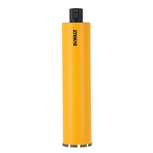 DEWALT 102 mm Diamant-Nassbohrkrone DCDW104-XJ (für Nassbohren in Mauerwerk, Beton und Stahlbeton, 1-1-4 UNC-Aufnahme, 400 mm Arbeitslänge, 10 mm Segmenthöhe, gefräste Rillen zur Bohrtiefenbestimmung) von DEWALT