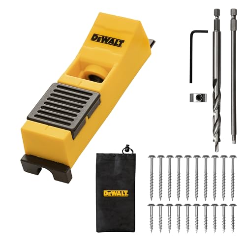 DEWALT Single Pocket Hole Jig Kit with Storage Bag - Pocket Hole Jig with Drill Guide, Pocket Hole Drill Bit & Pocket Screws - Heavy Duty, Jointing Tool Drill Jig for Woodworking Projects von DEWALT