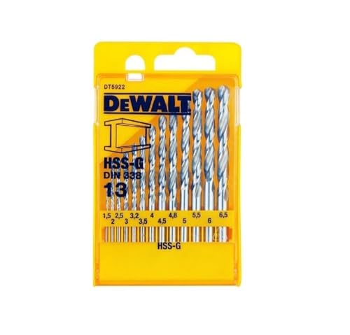 DeWalt DT5922-QZ HSS-G Metallbohrer Set DIN 338, 13-teilig, in Kunststoff-Kassette DeWalt DT5922-QZ HSS-G Metallbohrer Set DIN 338, 13-teilig, in Kunststoff-Kassette von DEWALT