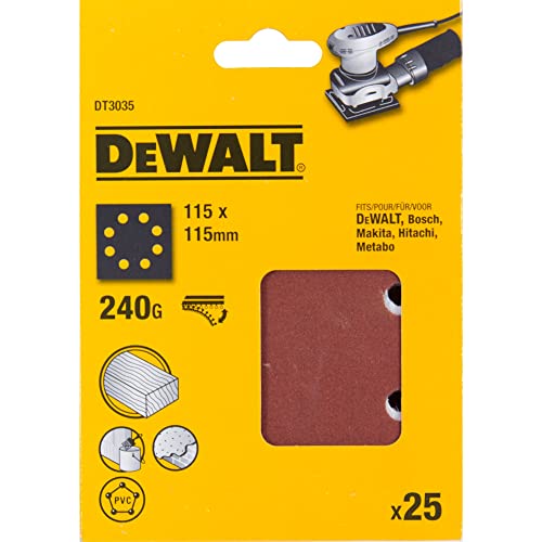 DeWalt DT3035-QZ - 240G Hojas de 1/4 perforadas con velcro - 8 hoyos circulares von DEWALT