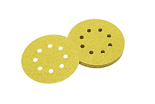 DeWalt Schleifscheibe-Klettfix DT3107 (für Exzenterschleifer, 125 mm ⌀, K240, gelocht, 8-Loch ringförmig, für alle Grund-, Zwischen und Endschliffanwendungen auf Holz, Farben, Lacke u. Metall) 10 St. von DEWALT