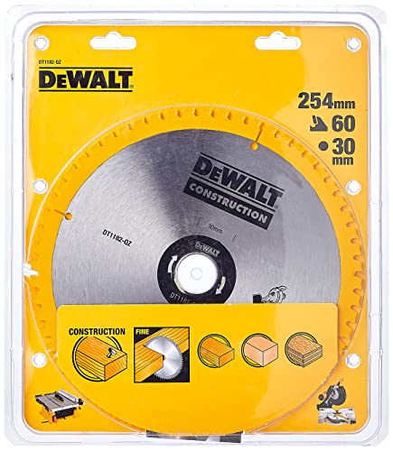 Dewalt DT1182-QZ Tischgehrungssägeblatt, Zahnkonstruktion - 254 x 30 x 60 mm von DEWALT