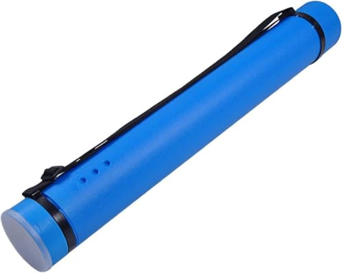 DEWEL Teleskop Posterrolle A0, Transportrolle Zeichenrolle, 63–107cm, Köcher für Bilder Poster und Flipchart Papier, Länge und Tragegurt verstellbar Kunststoff Zeichnungen 1 Stück (Blau) von DEWEL