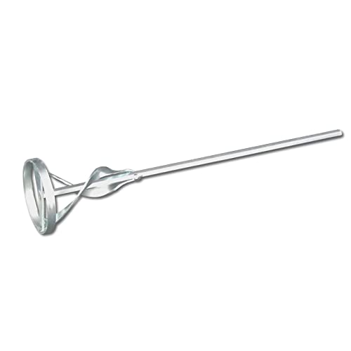 DEWEPRO® Rondenrührer - Farbrührer mit Ring und Spiralkopf verzinkt, Farbmischer ø80x400mm, Rührquirl zum Verrühren von Farben und Flüssigkeiten von DEWEPRO