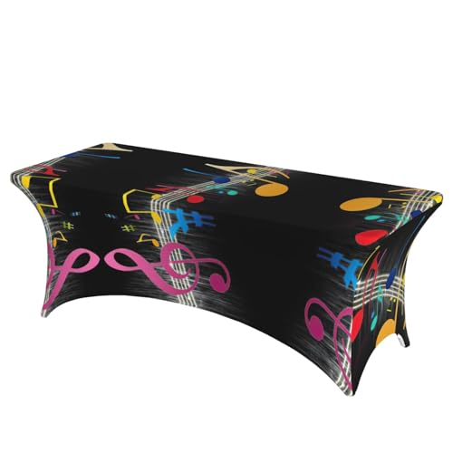 DEXNEL Bunte Tischdecke mit Musiknoten, rechteckig, waschbar, Polyester-Tischdecke für Bankett, Event, Catering, 1 Stück DEXNEL Bunte Tischdecke mit Musiknoten, rechteckig, waschbar, Polyester-Tischdecke für Bankett, Event, Catering, 1 Stück von DEXNEL