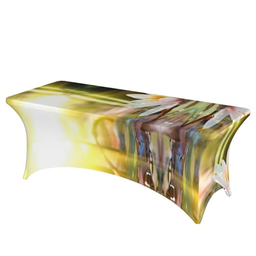 DEXNEL Lotusblüten Tischdecke, rechteckig, waschbar, Polyester, Tischdecke für Bankett, Event, Catering, 1 Stück DEXNEL Lotusblüten Tischdecke, rechteckig, waschbar, Polyester, Tischdecke für Bankett, Event, Catering, 1 Stück von DEXNEL