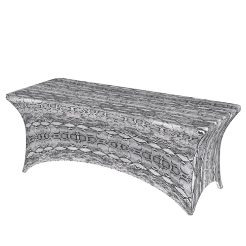 DEXNEL Rechteckige Tischdecke, Schlangenhaut, waschbar, Polyester, für Bankett, Event, Catering, Schwarz und Weiß, 1 Stück DEXNEL Rechteckige Tischdecke, Schlangenhaut, waschbar, Polyester, für Bankett, Event, Catering, Schwarz und Weiß, 1 Stück von DEXNEL