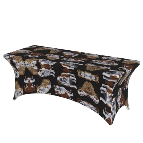DEXNEL Tischdecke, Motiv: Englische Bulldoggen, rechteckig, waschbar, Polyester, für Bankett, Event, Catering, 1 Stück DEXNEL Tischdecke, Motiv: Englische Bulldoggen, rechteckig, waschbar, Polyester, für Bankett, Event, Catering, 1 Stück von DEXNEL