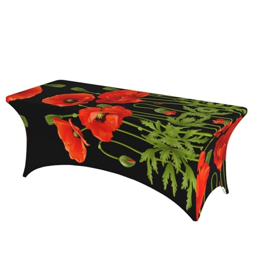 DEXNEL Tischdecke, rechteckig, waschbar, Polyester, für Bankett, Event, Catering, Frühlingsrote Blumen, 1 Stück DEXNEL Tischdecke, rechteckig, waschbar, Polyester, für Bankett, Event, Catering, Frühlingsrote Blumen, 1 Stück von DEXNEL