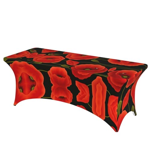 DEXNEL Tischdecke mit Mohnblumen, rechteckig, waschbar, Polyester, für Bankett, Event, Catering, 1 Stück DEXNEL Tischdecke mit Mohnblumen, rechteckig, waschbar, Polyester, für Bankett, Event, Catering, 1 Stück von DEXNEL