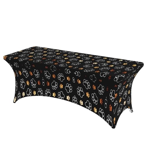 Tischdecke mit Hundepfotenabdrücken, rechteckig, waschbar, Polyester-Tischdecke für Bankett, Event, Catering, 1 Stück Tischdecke mit Hundepfotenabdrücken, rechteckig, waschbar, Polyester-Tischdecke für Bankett, Event, Catering, 1 Stück von DEXNEL