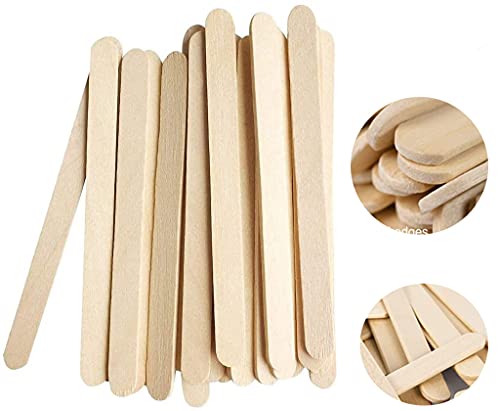 DEZHI 150 Stäbchen, Holzspatelstäbe, Eisstäbchen, DIY-Sticks (11,4 cm breit x 1 cm) von DEZHI