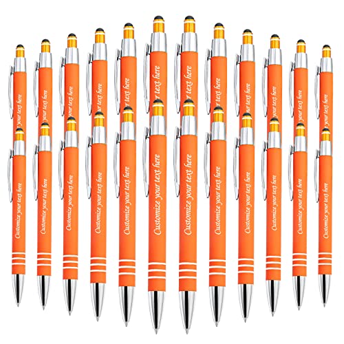 DEZUNTU 96 PCS Custom Pens Personalisierte Masse, individuelle Gravur Kugelschreiber mit Stylus Name oder Text, ideales Jubiläums-, Geburtstags- oder Abschlussgeschenk von DEZUNTU